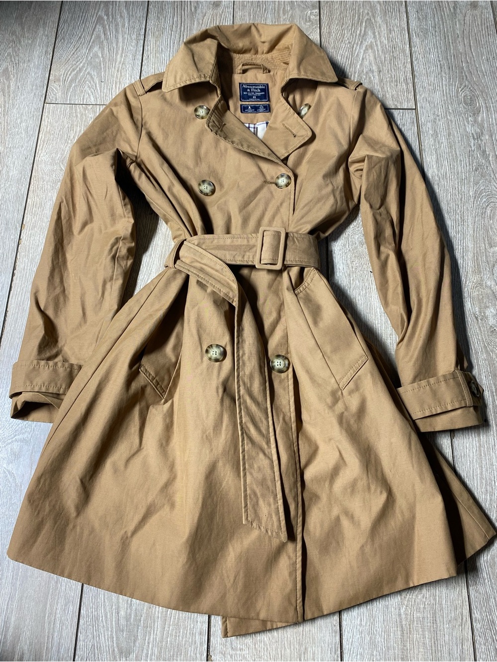 Abercrombie & Fitch Women’s Belted Trench Coat - Waterproof Wind Proof Sz XS Y2K